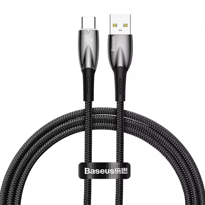 Baseus kabel Glimmer USB - USB-C 1,0m czarny 100W