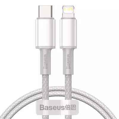 Baseus kabel High Density PD USB-C - Lightning 1,0 m biały 20W