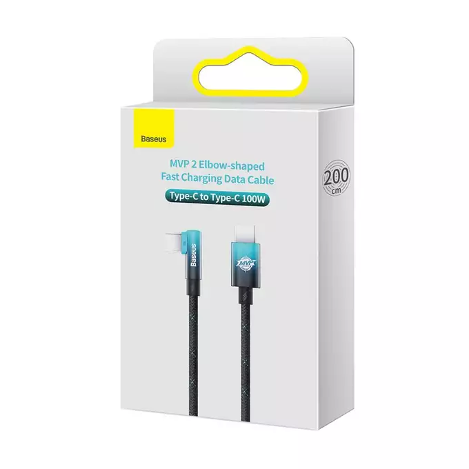 Baseus kabel MVP 2 Elbow USB-C - USB-C 2,0 m 100W czarno-niebieski