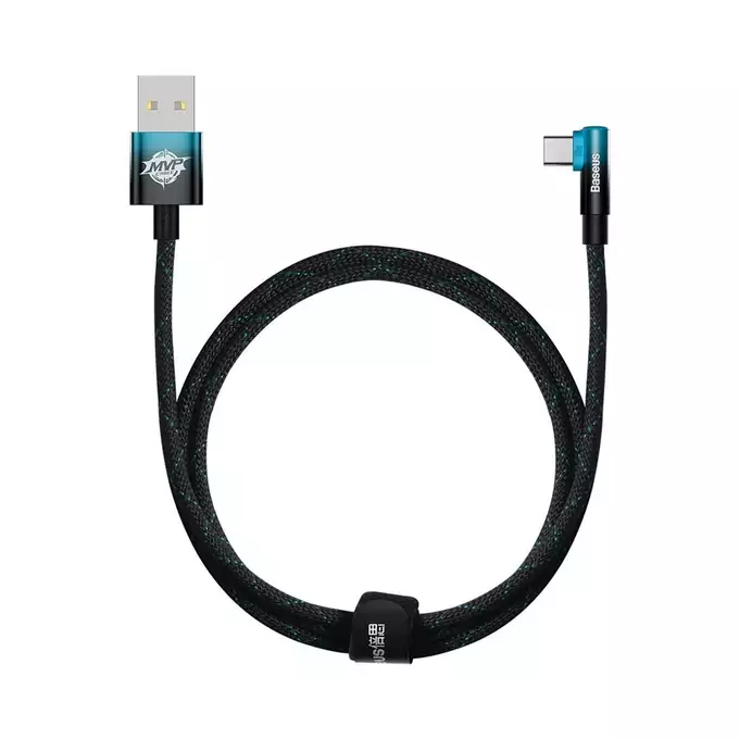 Baseus kabel MVP 2 Elbow USB - USB-C 1,0 m 100W czarno-niebieski