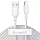 Baseus kabel Simple Wisdom USB - USB-C 1,5 m 5A biały 2 szt