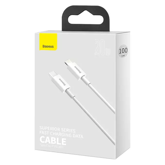 Baseus kabel Superior PD USB-C - Lightning 1,0 m biały 20W