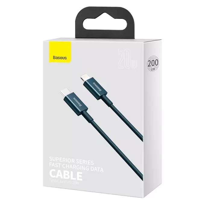 Baseus kabel Superior PD USB-C - Lightning 2,0m niebieski 20W