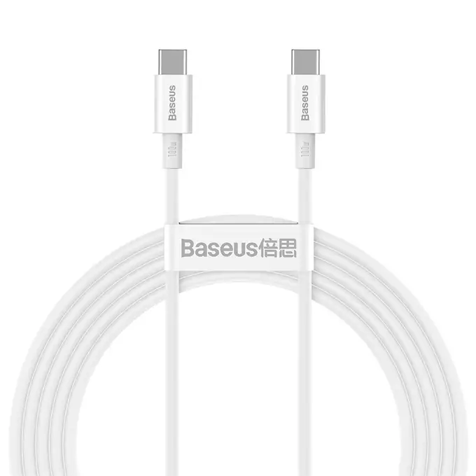 Baseus kabel Superior PD USB-C - USB-C 2,0m biały 100W