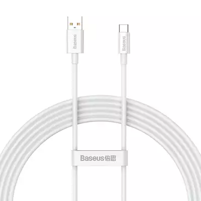 Baseus kabel Superior USB - USB-C 2,0m biały 100W P10320102214-03