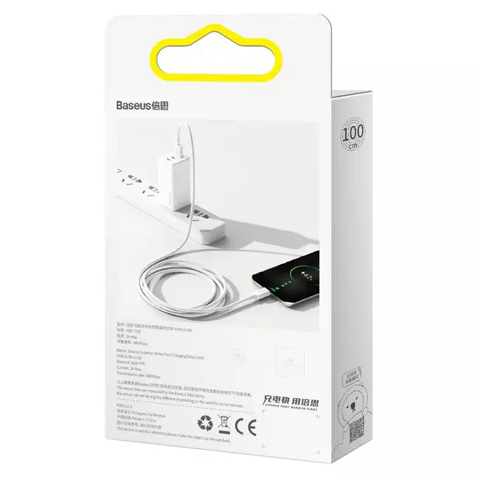 Baseus kabel Superior USB - microUSB 1,0 m 2,0A biały