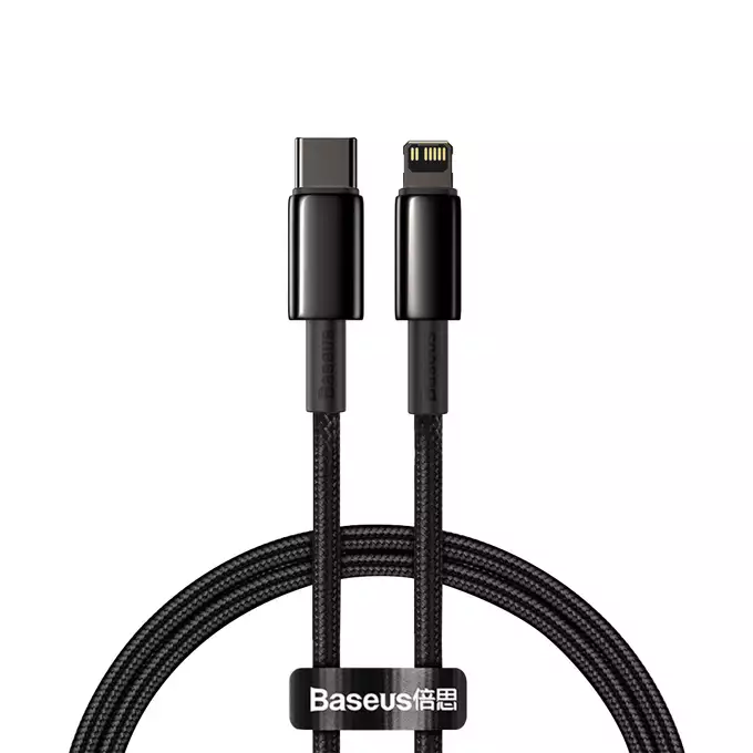 Baseus kabel Tungsten PD USB-C - Lightning 1,0 m czarny 20W