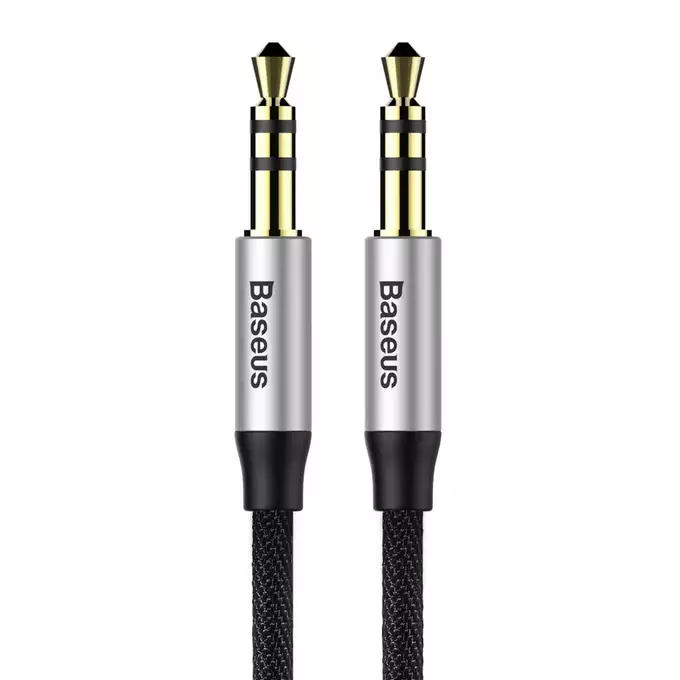 Baseus kabel audio Yiven M30 jack 3,5 mm - jack 3,5 mm 1,0 m srebrno-czarny