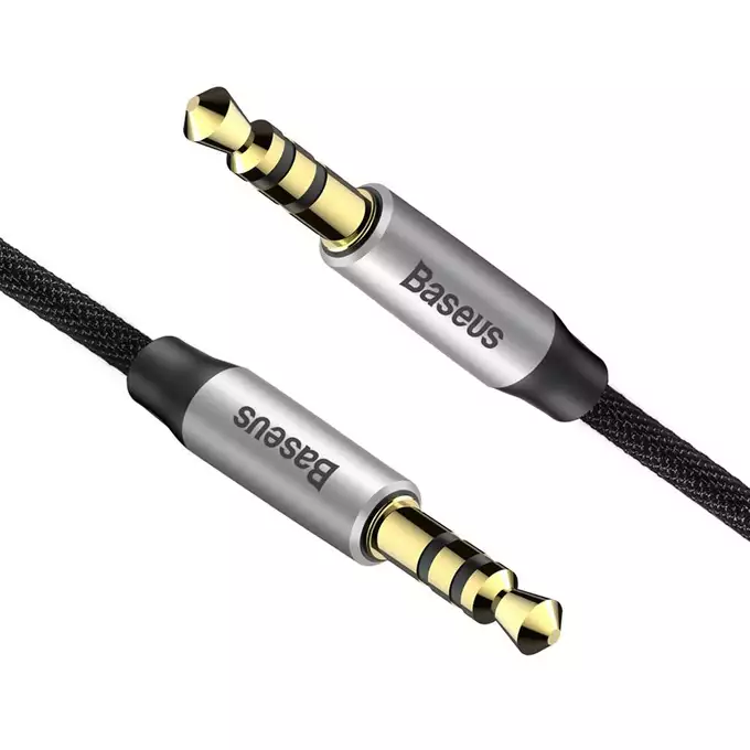 Baseus kabel audio Yiven M30 jack 3,5 mm - jack 3,5 mm 1,0 m srebrno-czarny