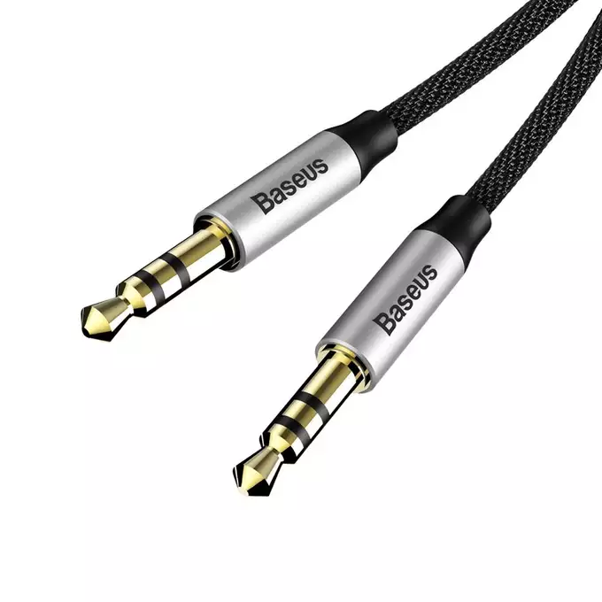 Baseus kabel audio Yiven M30 jack 3,5 mm - jack 3,5 mm 1,0 m srebrno-czarny