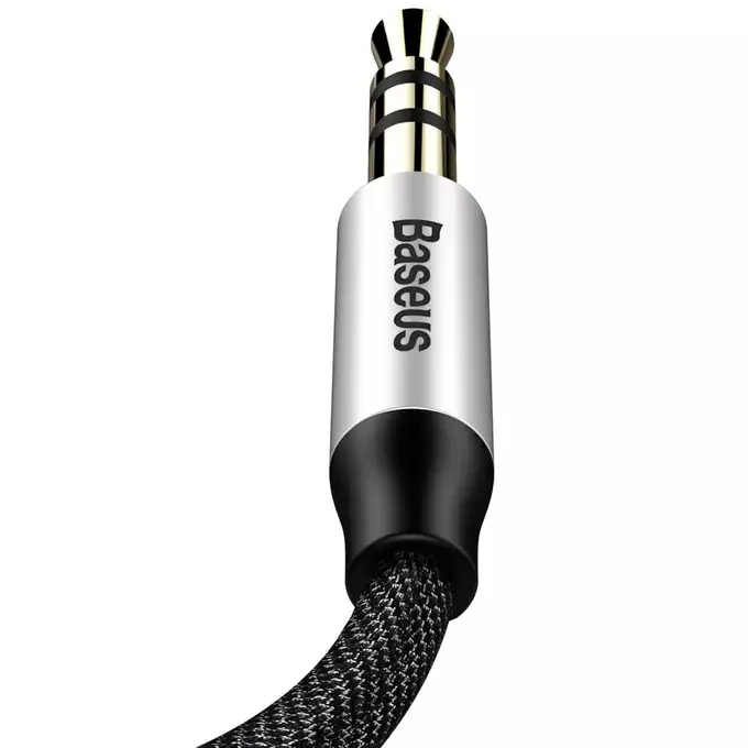 Baseus kabel audio Yiven M30 jack 3,5 mm - jack 3,5 mm 1,0 m srebrno-czarny