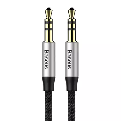 Baseus kabel audio Yiven M30 jack 3,5 mm - jack 3,5 mm 1,5 m srebrno-czarny