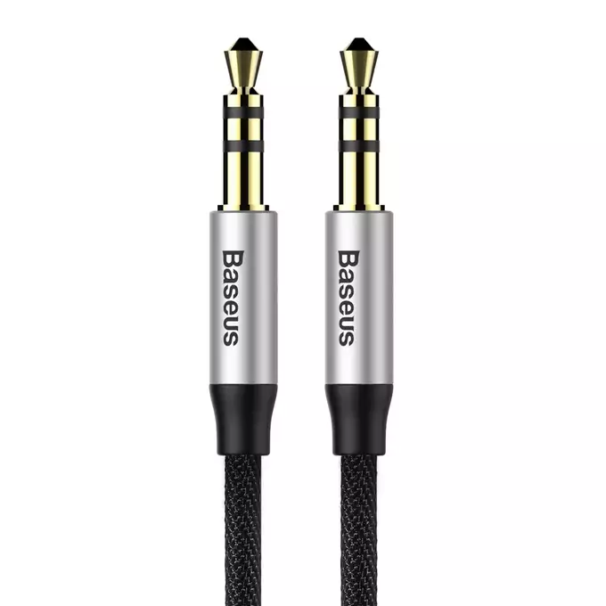 Baseus kabel audio Yiven M30 jack 3,5 mm - jack 3,5 mm 1,5 m srebrno-czarny