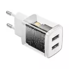 Baseus ładowarka sieciowa Compact 2 x USB biała 10,5W