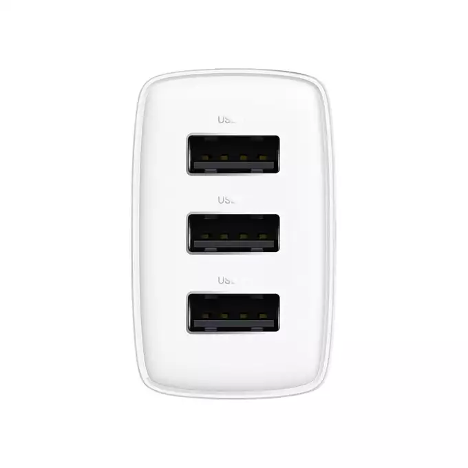 Baseus ładowarka sieciowa Compact 3 x USB biała 17W