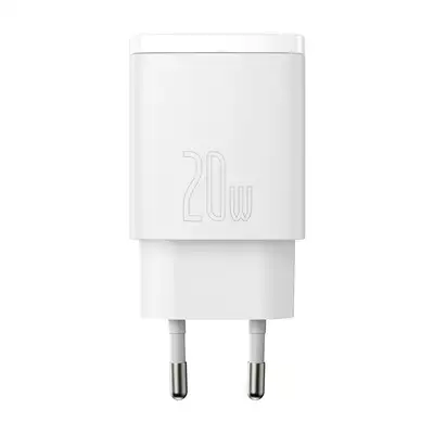 Baseus ładowarka sieciowa Compact PD 20W 1x USB-C 1x USB biała