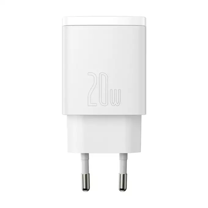 Baseus ładowarka sieciowa Compact PD 20W 1x USB-C 1x USB biała