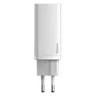 Baseus ładowarka sieciowa GaN2 Lite PD 65W 1x USB-C 1x USB biała