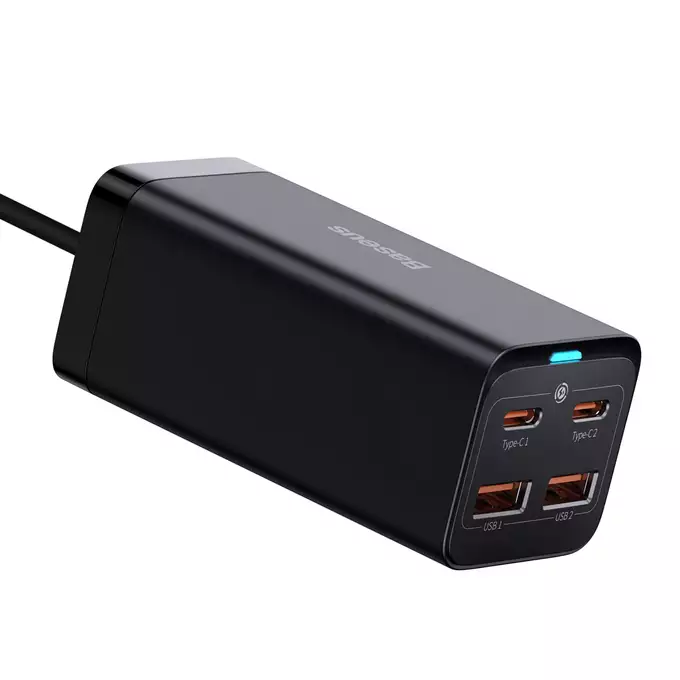 Baseus ładowarka sieciowa GaN3 Pro 100W 2x USB-C 2x USB czarna