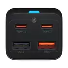 Baseus ładowarka sieciowa GaN3 Pro PD 65W 2x USB-C 2x USB czarna + kabel USB-C - USB-C