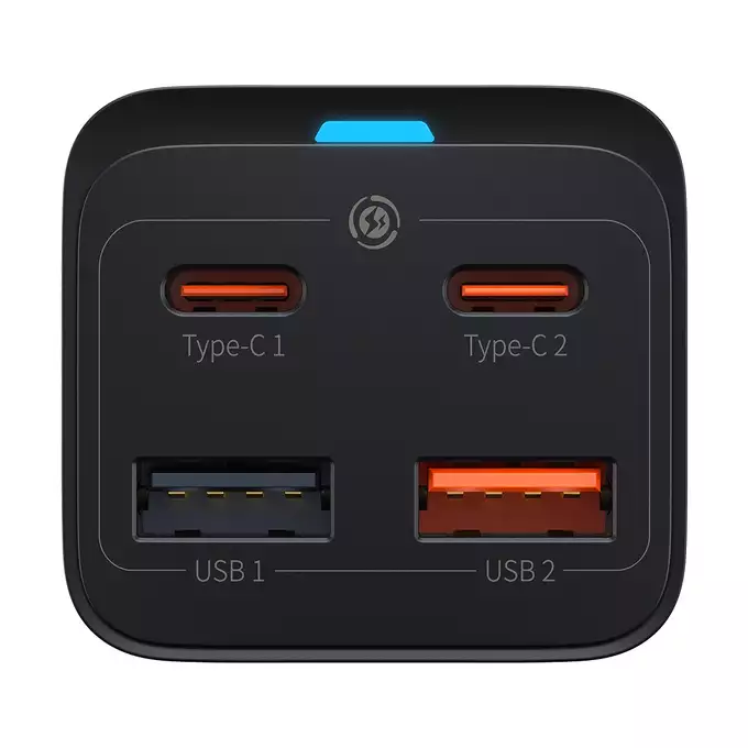 Baseus ładowarka sieciowa GaN3 Pro PD 65W 2x USB-C 2x USB czarna + kabel USB-C - USB-C