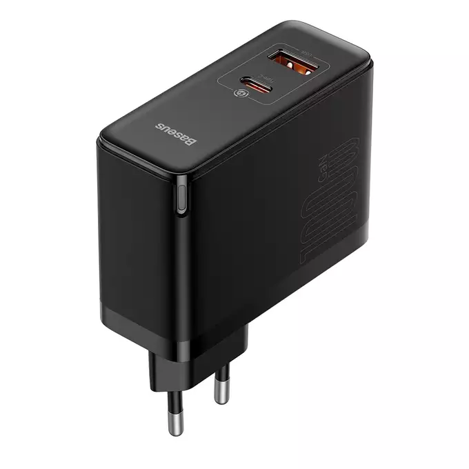 Baseus ładowarka sieciowa GaN5 Pro PD 100W 1x USB-C 1x USB czarna + kabel USB-C - USB-C