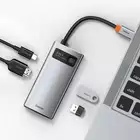 Baseus stacja dokująca Metal Gleam Series 4-in-1 Multifunctional Type-C HUB szara (Type-C to HDMI*1+USB3.0*1+USB2.0*1+PD*1)