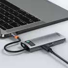 Baseus stacja dokująca Metal Gleam Series 6-in-1 Multifunctional Type-C HUB szara(Type-C to HDMI*1+USB3.0*3+PD*1+RJ45*1)